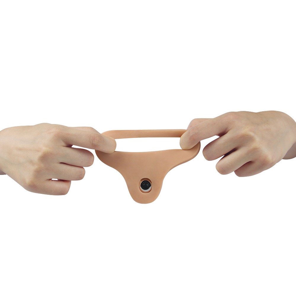 16 cm Realistik Titreşimli Penis Halkalı Anal Dildo - Görsel 5
