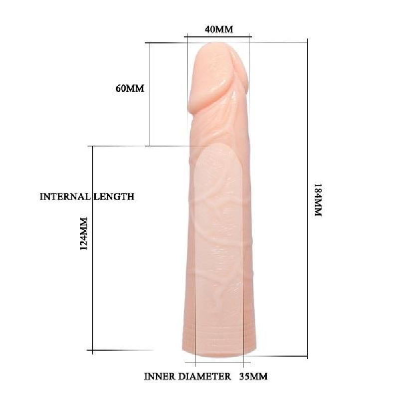 Big Men 6 cm Dolgulu Realistik Uzatmalı Penis Kılıfı - Görsel 3